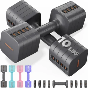 5-in-1 Adjustable Dumbbells Set of 2, 20LBS