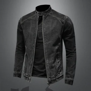Men's Casual Stand Collar Denim Jacket